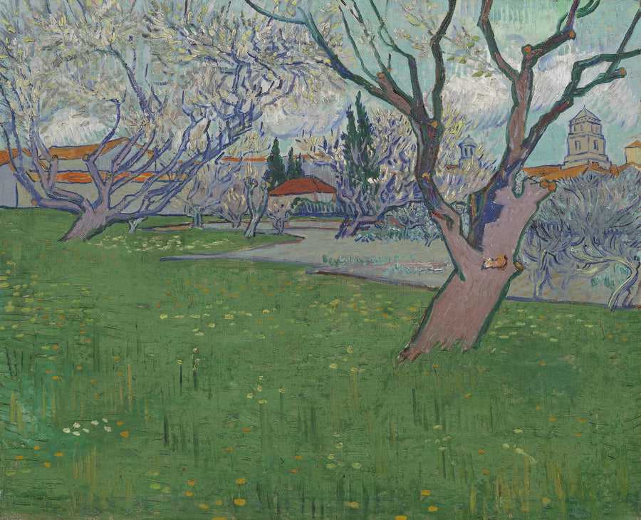 Blommande fruktträdgårdar, utsikt över Arles - Vincent van Gogh