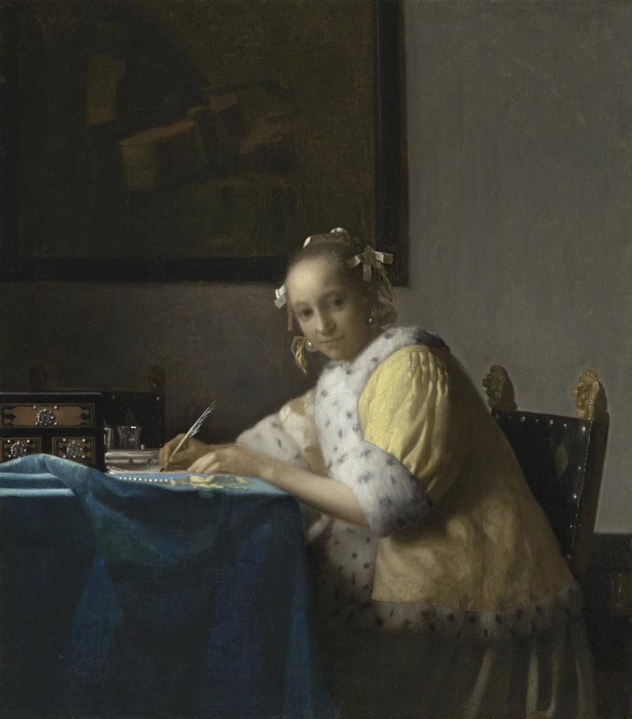 Ung kvinna som skriver ett brev - Johannes Vermeer