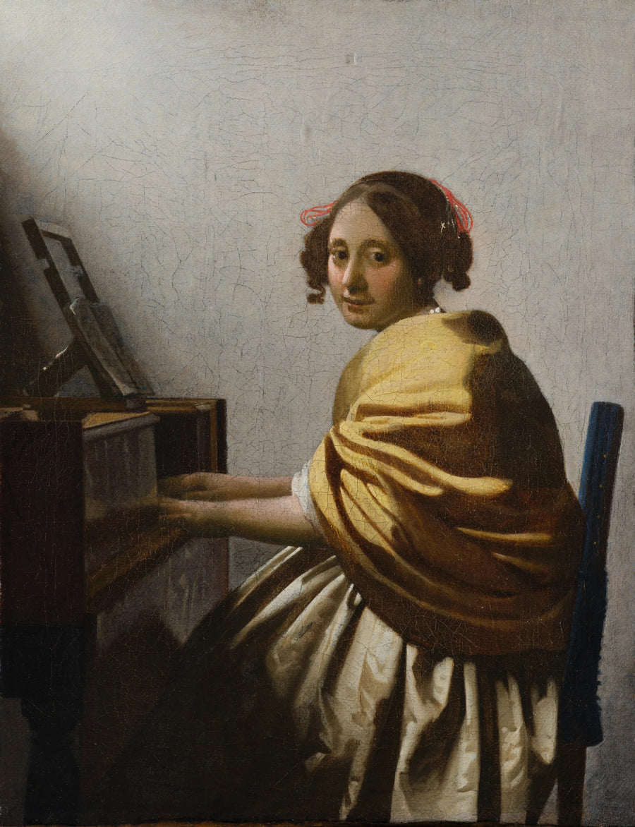 Ung kvinna som spelar på virginal - Johannes Vermeer