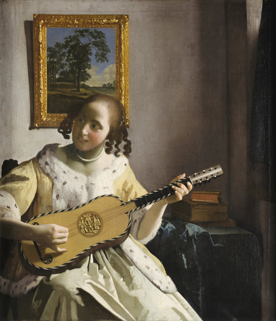 En kvinna som spelar gitarr - Johannes Vermeer