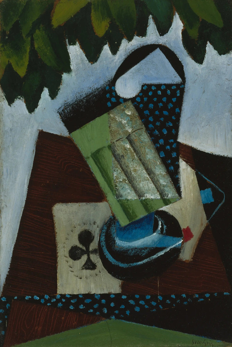 Glas och spelkort - Juan Gris
