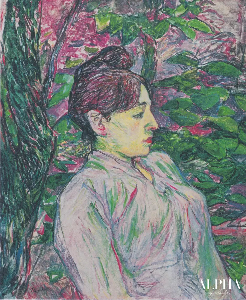 Verts (femme assise dans un jardin) - Toulouse Lautrec - Reproductions de tableaux et peintures haut de gamme