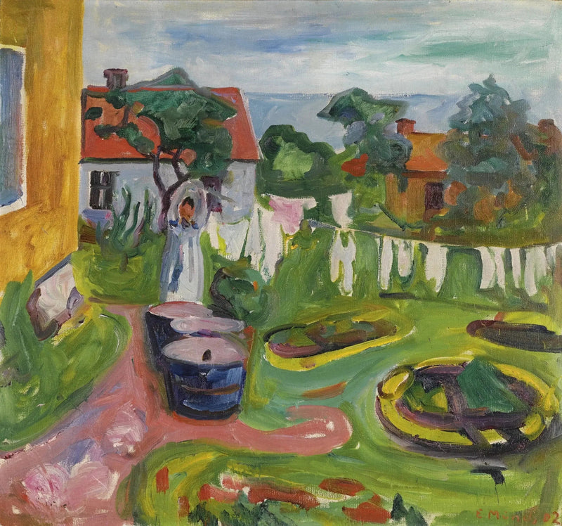 Kläder på en lina i Åsgårdstrand - Edvard Munch