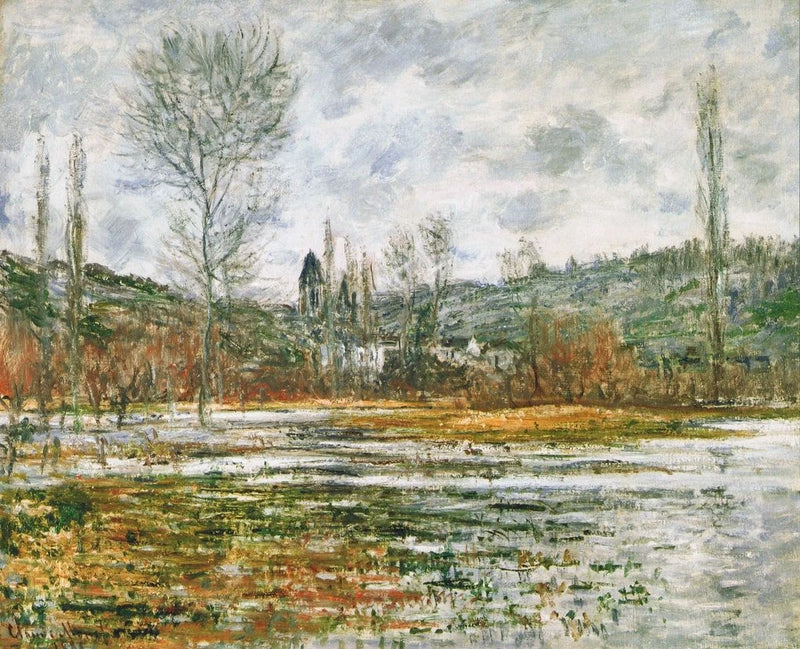 Vétheuil, översvämmad äng W639 - Claude Monet