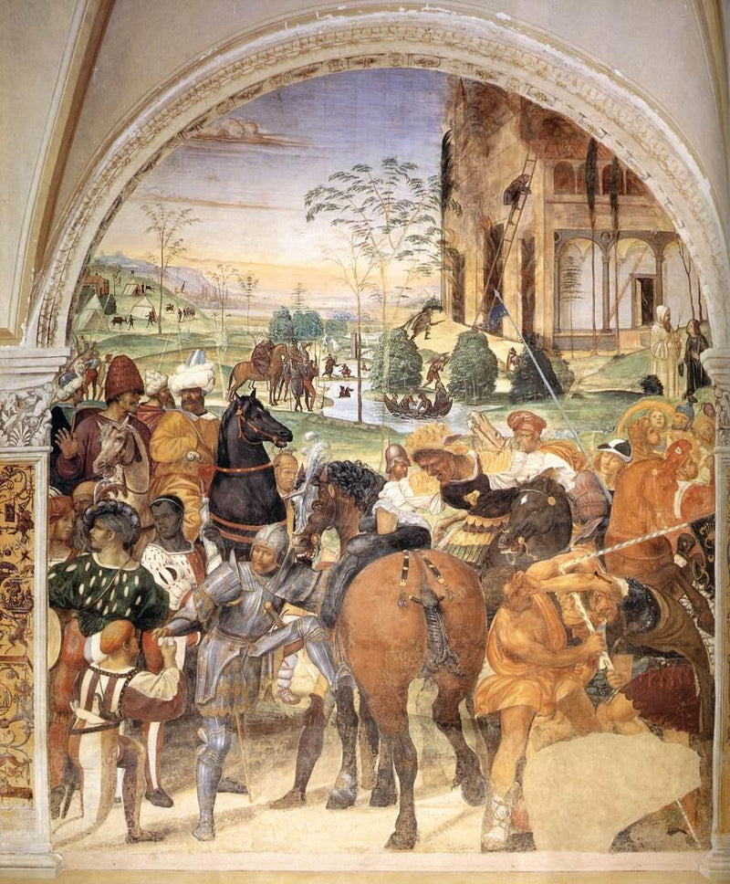 Helgonet Benoīts liv, scen 30: Benoït förutspår förstörelsen av Montecassino - Il Sodoma (Giovanni Antonio Bazzi)