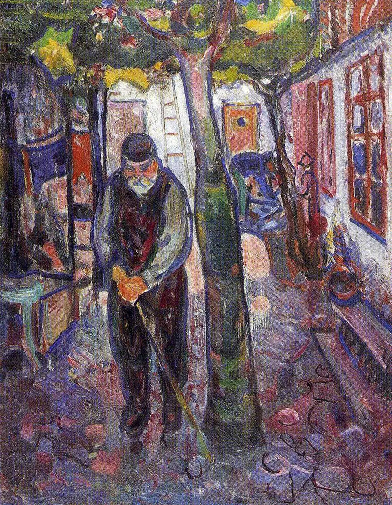 Gamla mannen i Warnemünde - Edvard Munch