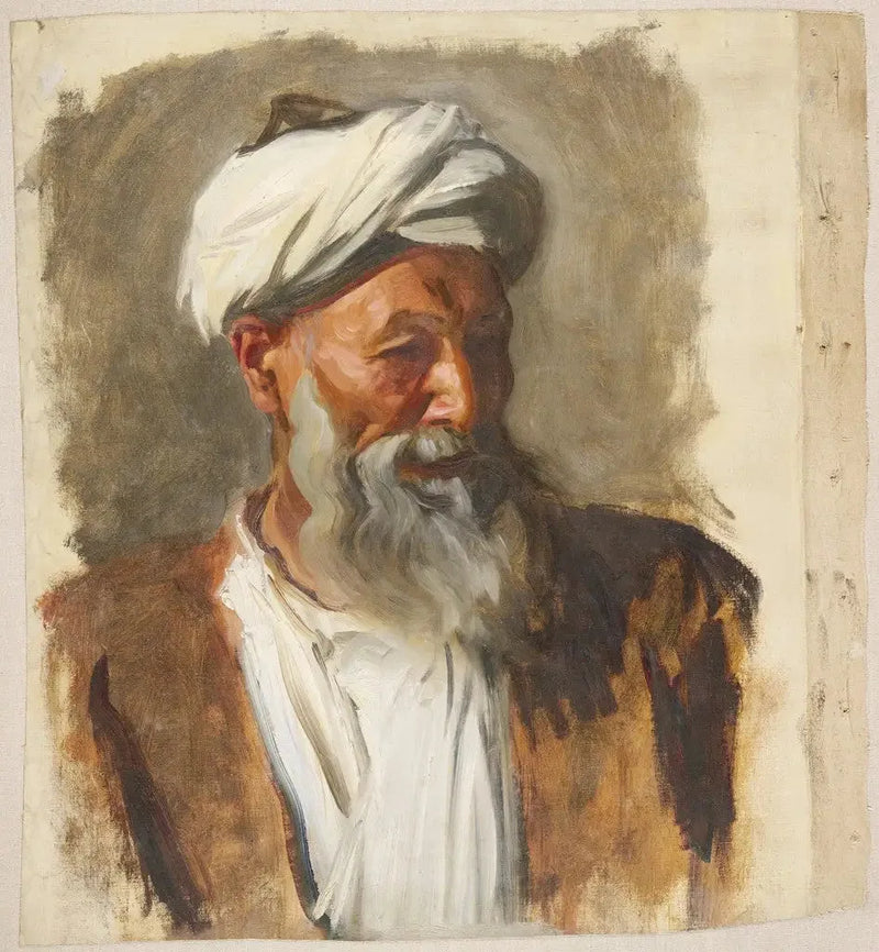 Gammal man med vit turban - John Singer Sargent