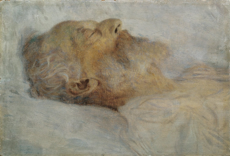 Gammal man på sin dödsbädd - Gustav Klimt