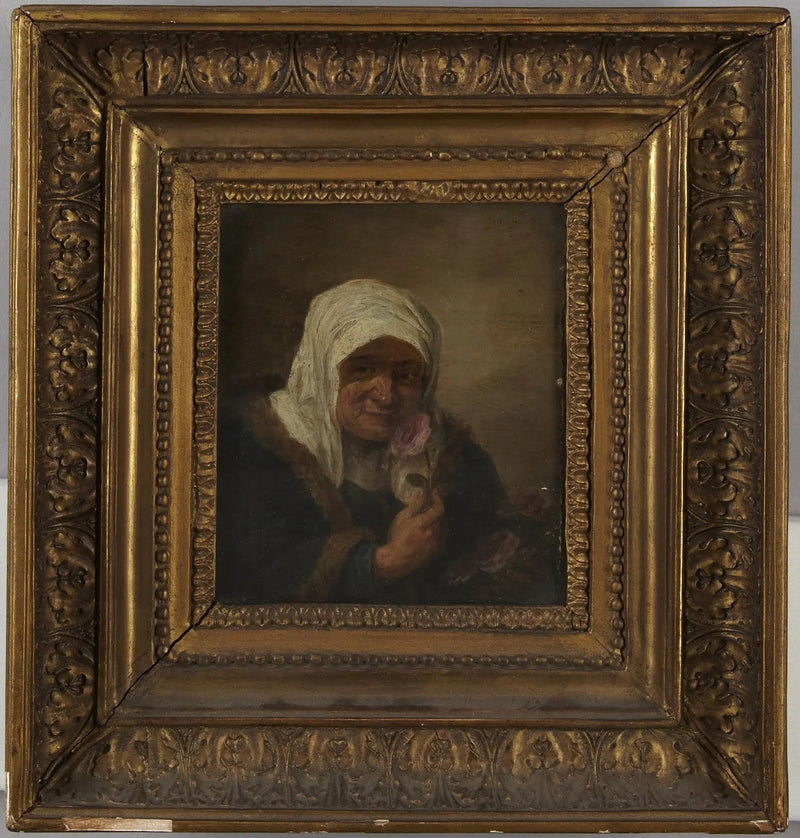 Gammal dam med rosen - David Teniers den yngre