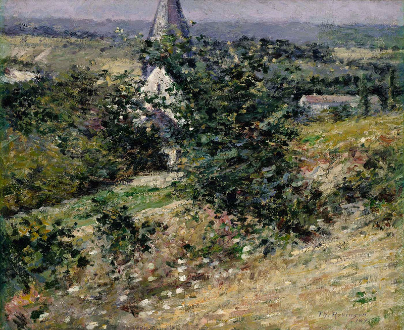 Gammal kyrka i Giverny - Theodore Robinson