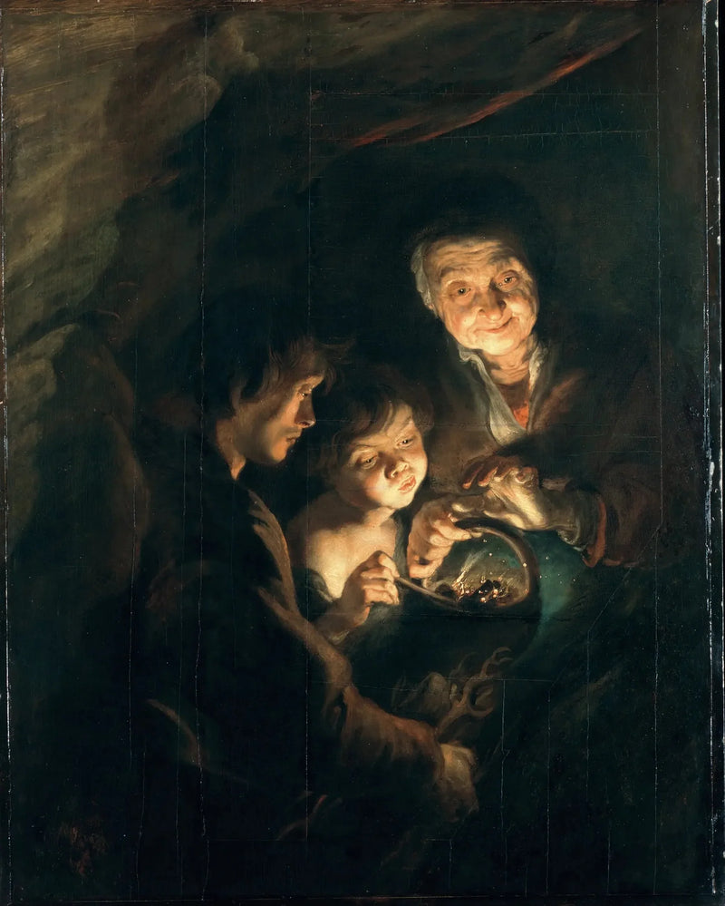Gammal kvinna med en korg kol - Peter Paul Rubens
