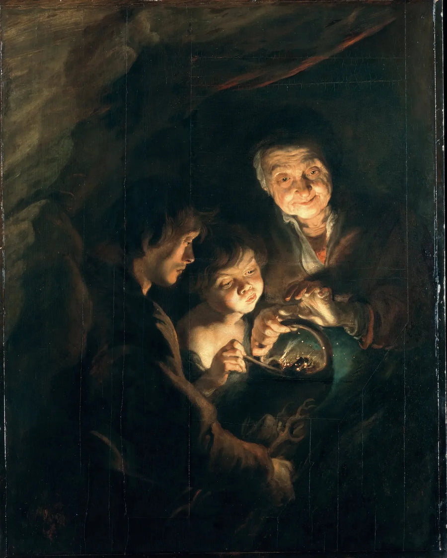Gammal kvinna med en korg kol - Peter Paul Rubens