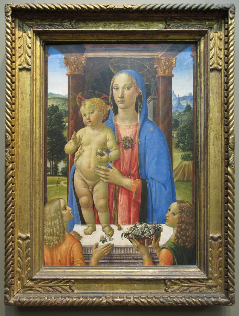 Jungfru med barnet och änglar - Cosimo Rosselli