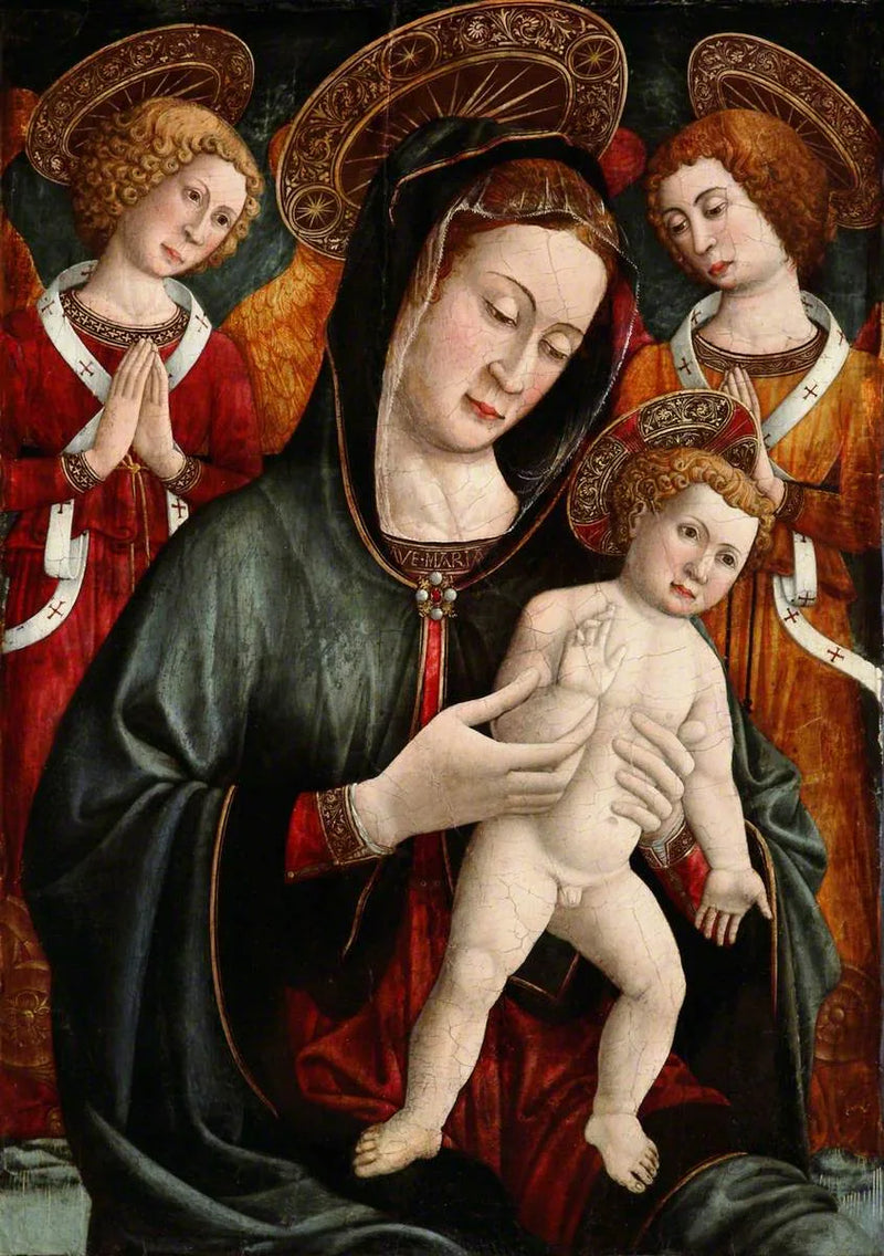 Jungfru med barnet med änglar - Giovanni Francesco da Rimini