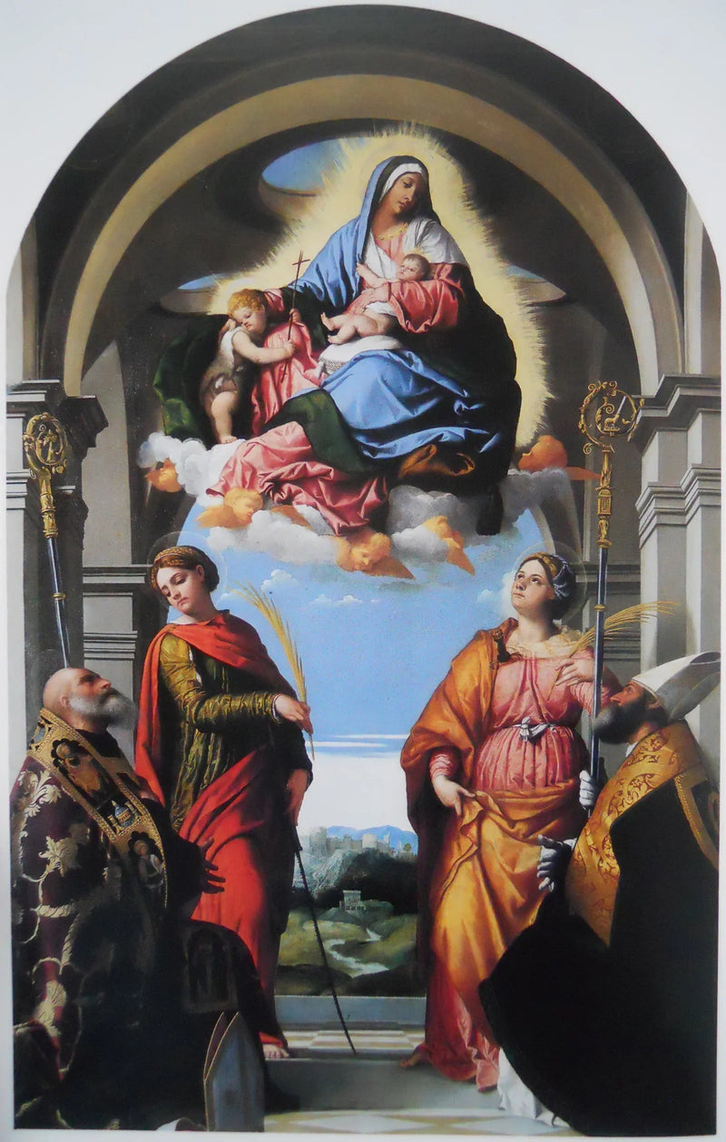 Madonna med barn med helgon - Alessandro Bonvicino