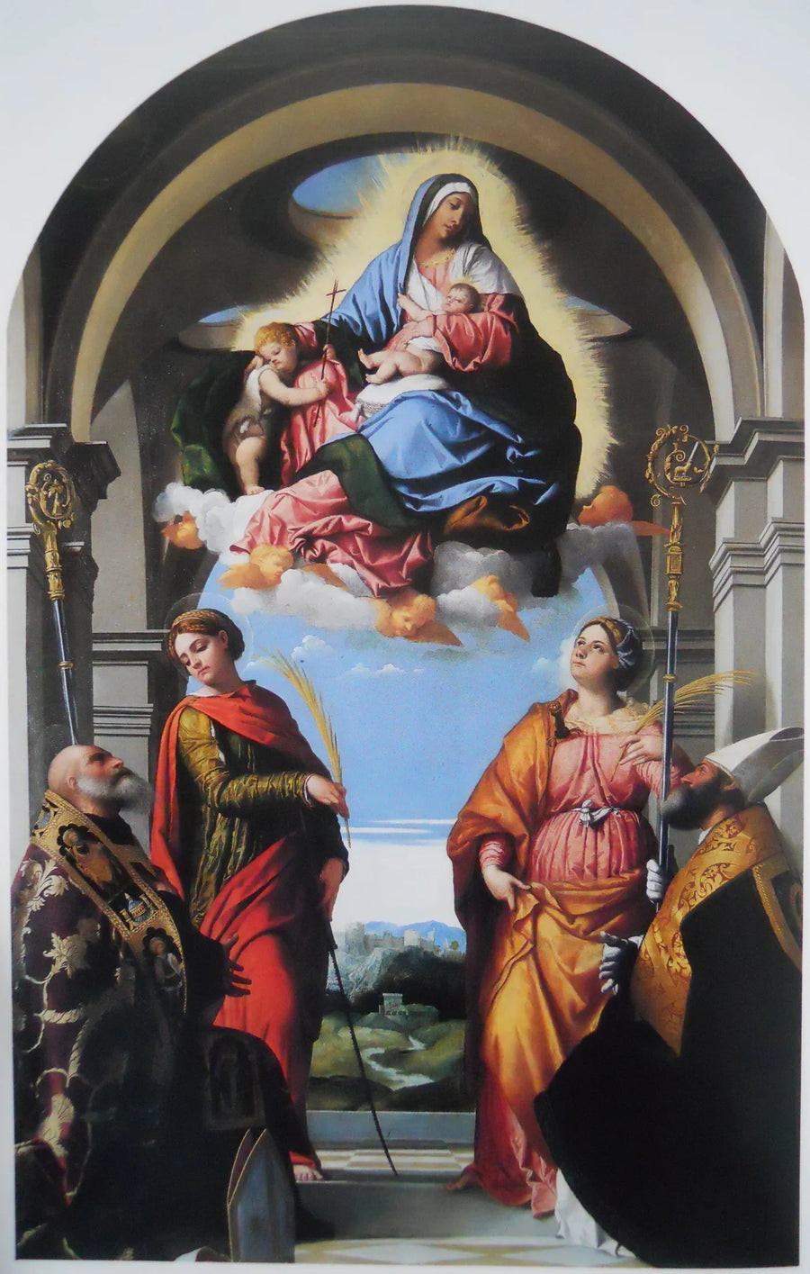 Madonna med barn med helgon - Alessandro Bonvicino