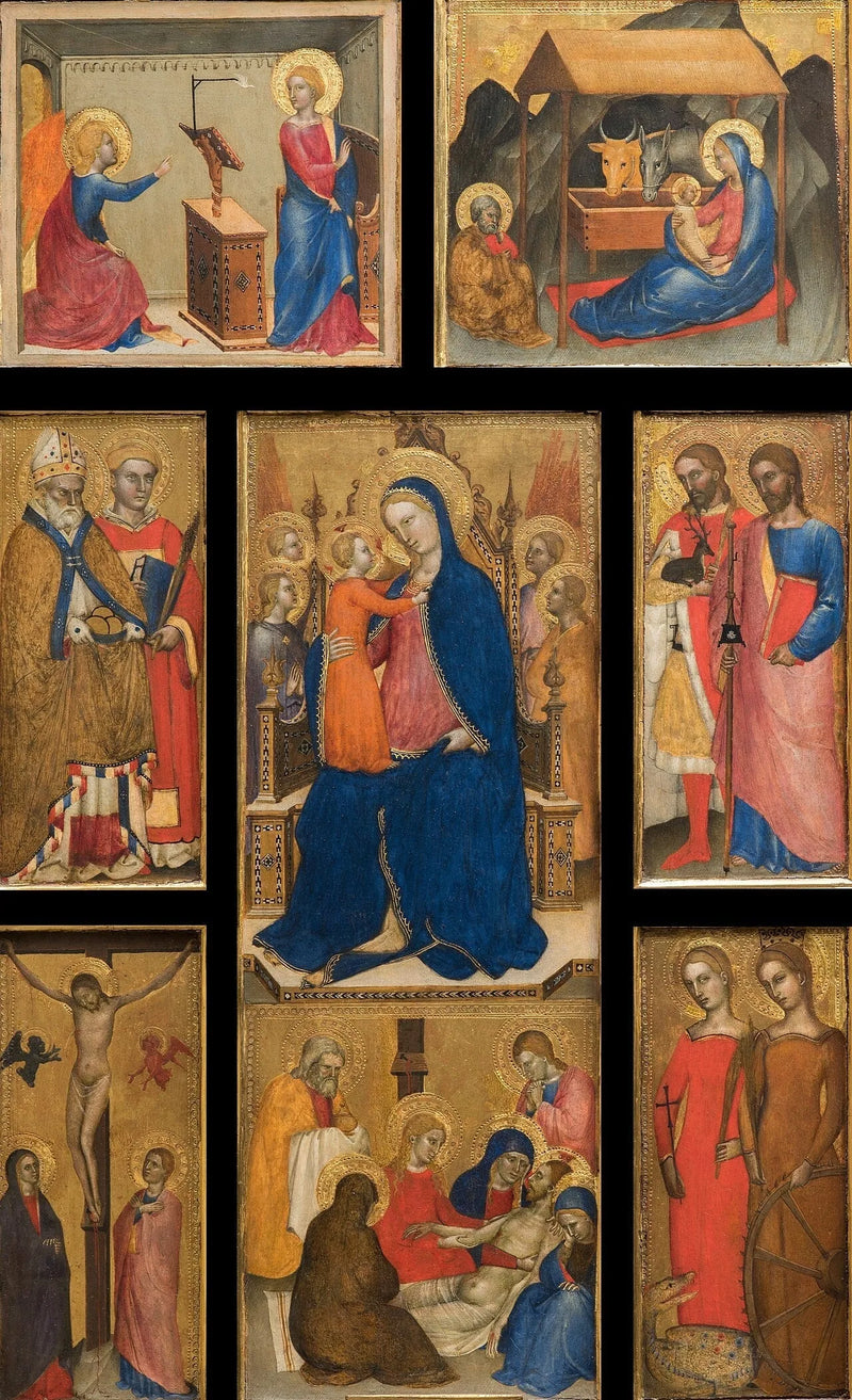 Madonna med barn med helgon - Giovanni da Milano