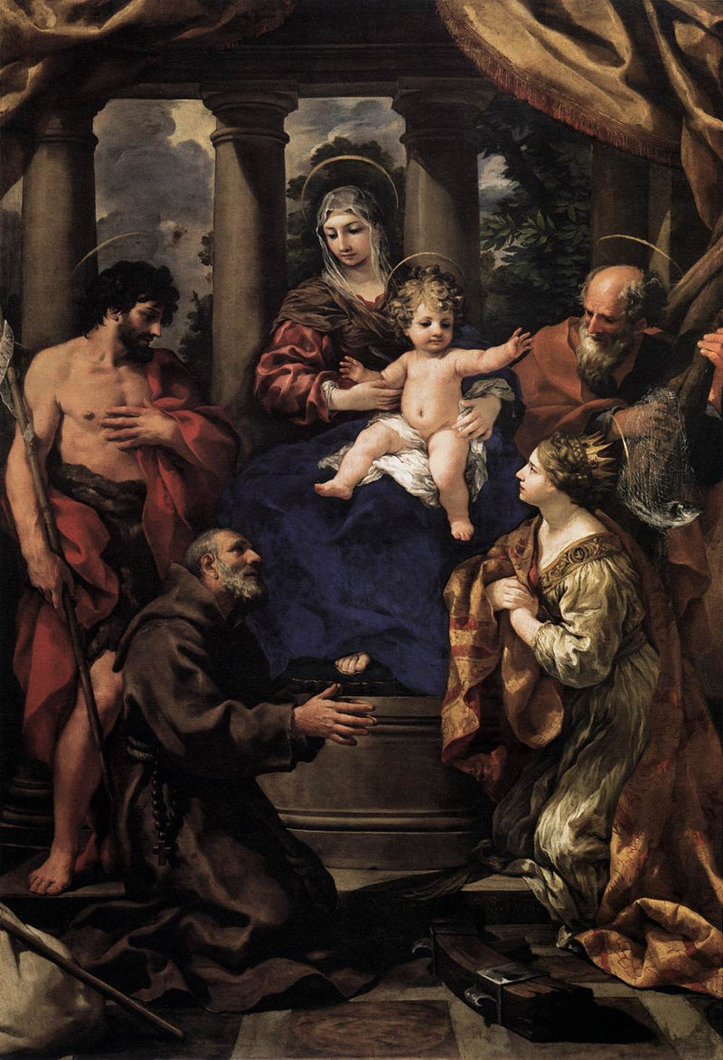 Madonna med barn med helgon - Pietro da Cortona