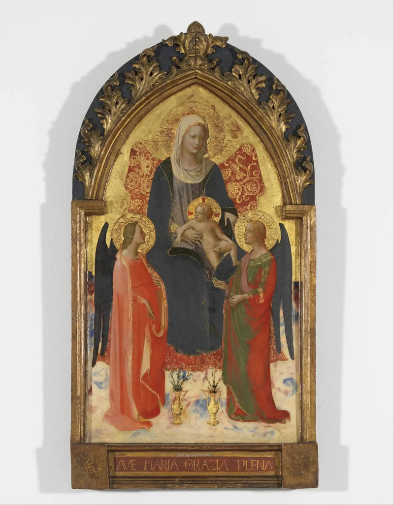 Jungfru med barnet och två änglar - Fra Angelico