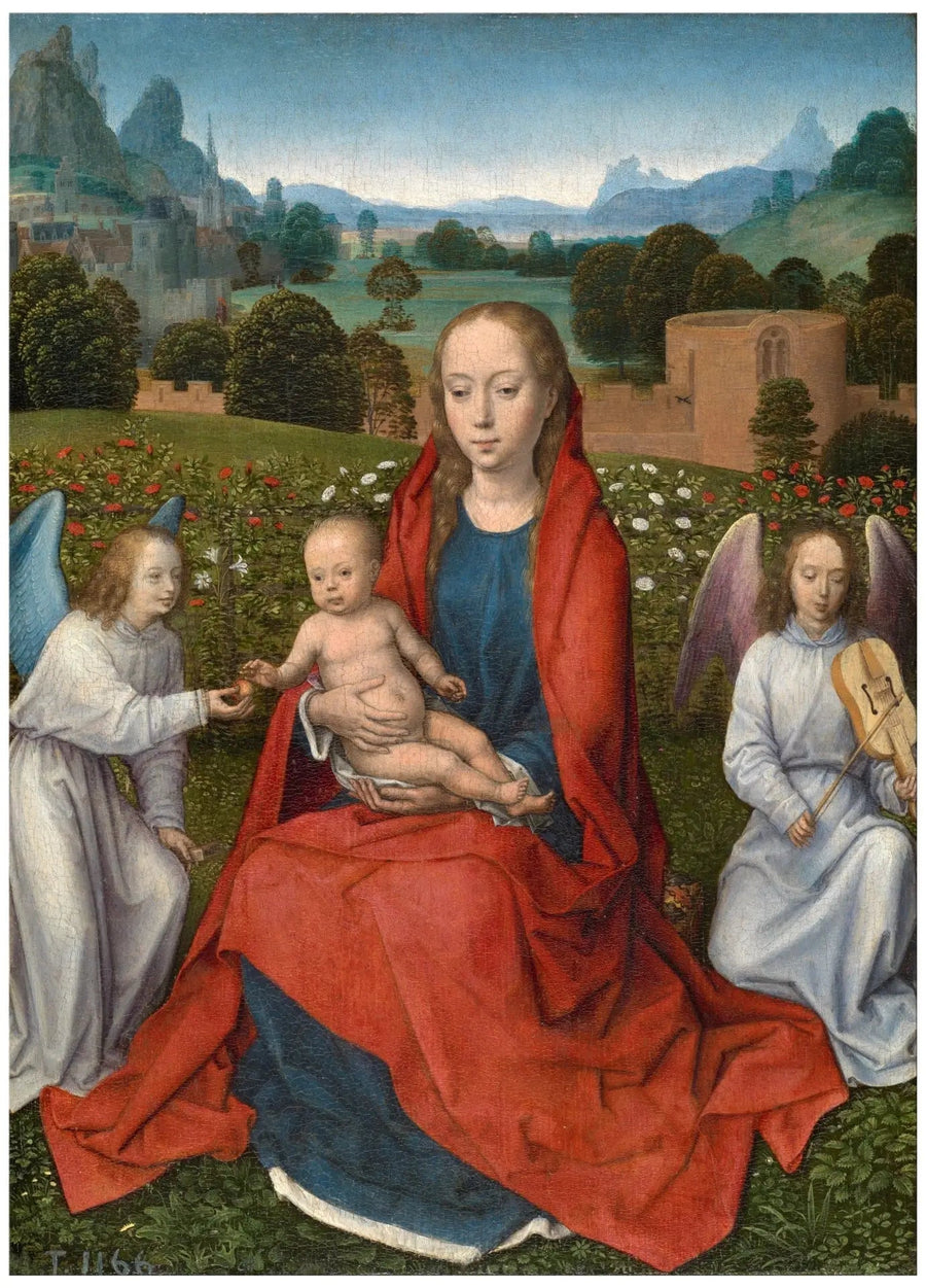 Madonna med barnet och två änglar - Hans Memling