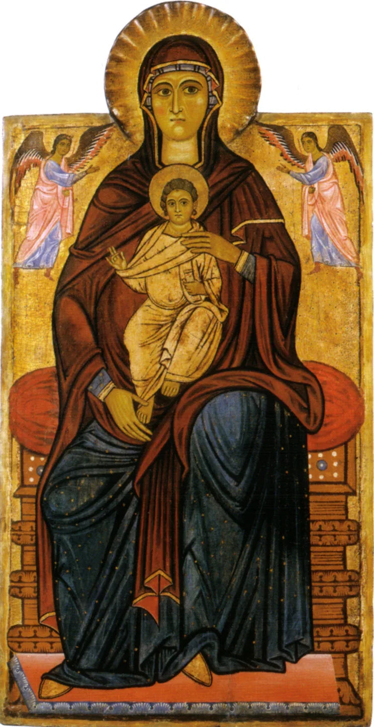 Madonna med barn och två änglar - Master of the Bigallo Crucifix