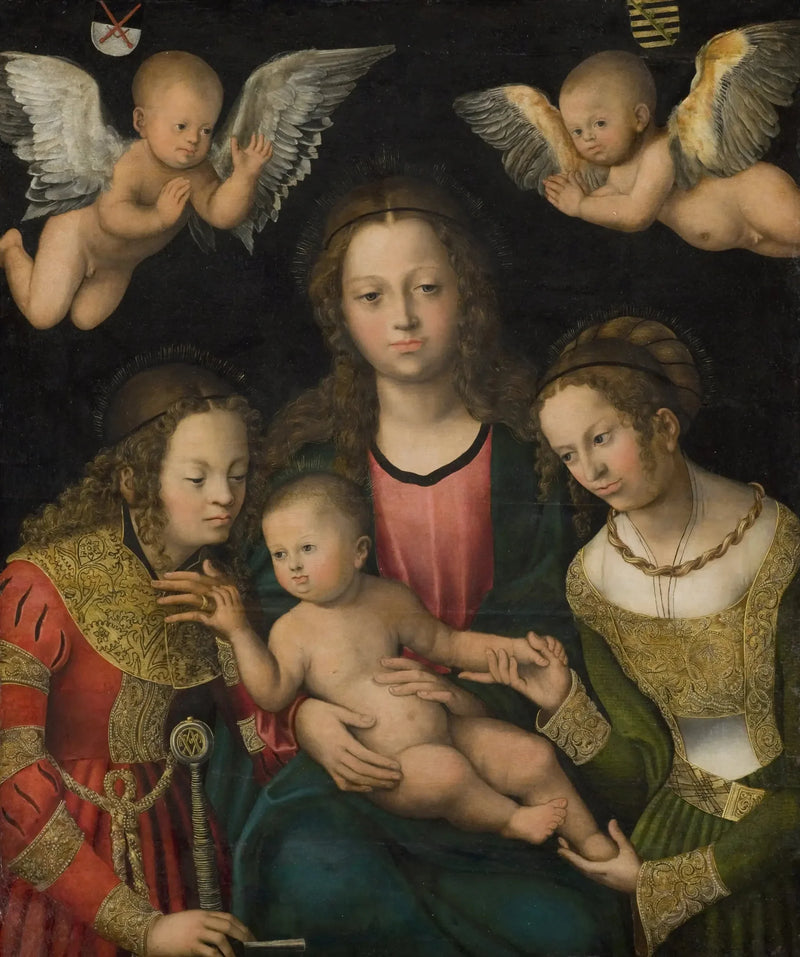 Jungfru med barnet med heliga Katarina och Barbara - Lucas Cranach den äldre