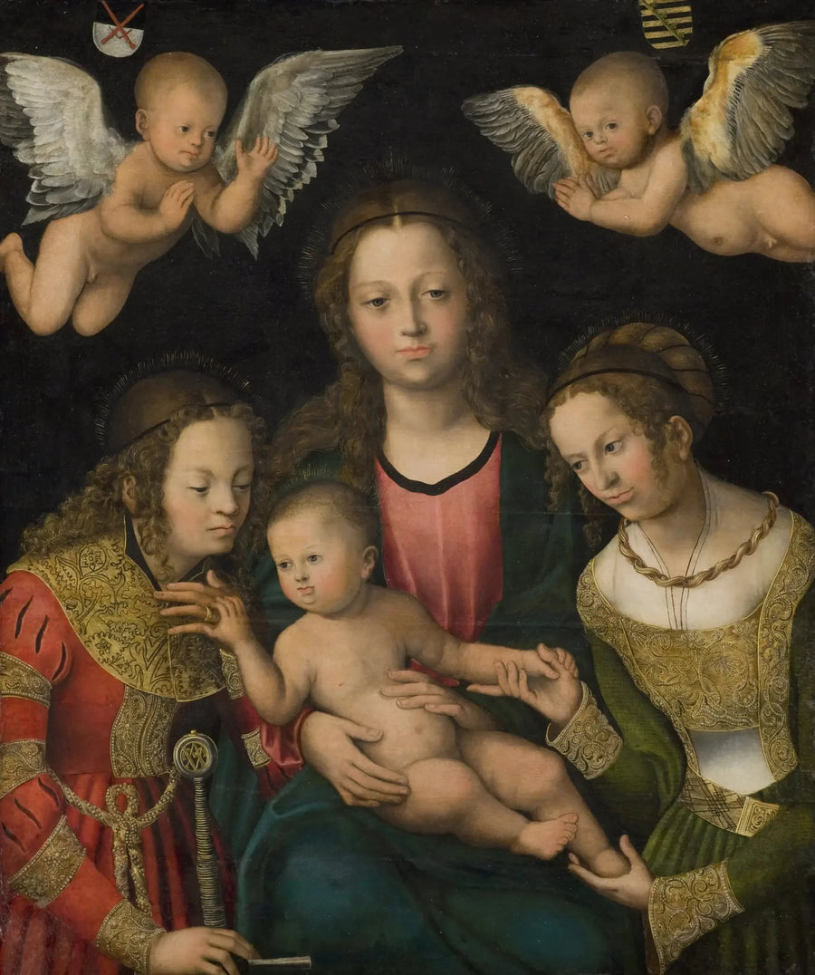 Jungfru med barnet med heliga Katarina och Barbara - Lucas Cranach den äldre