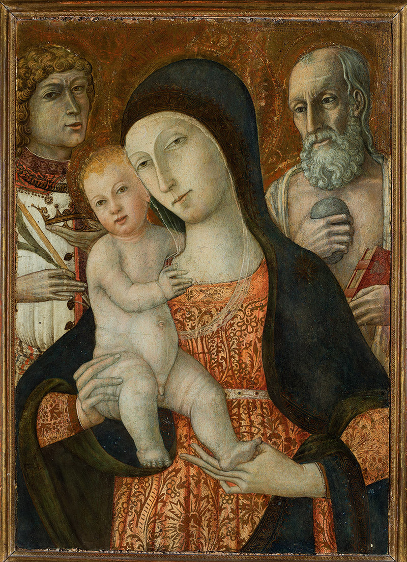 Madonna med barnet med helgonen Miniatus och Jerome - Matteo di Giovanni