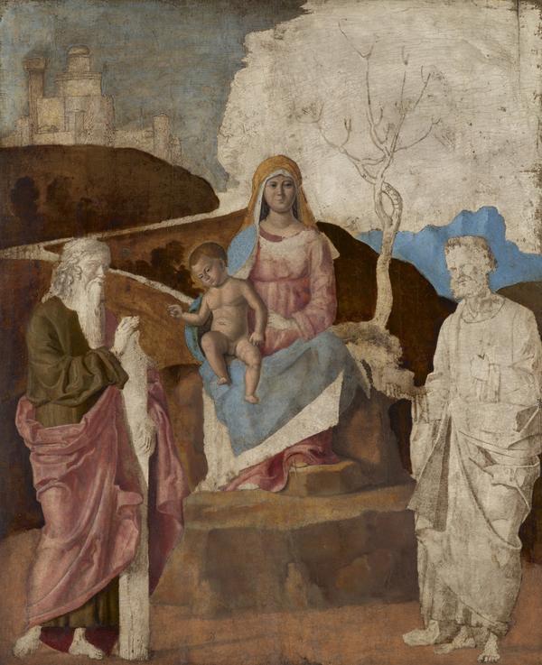 Jungfru med barnet med helgon André och helgon Petrus - Cima da Conegliano