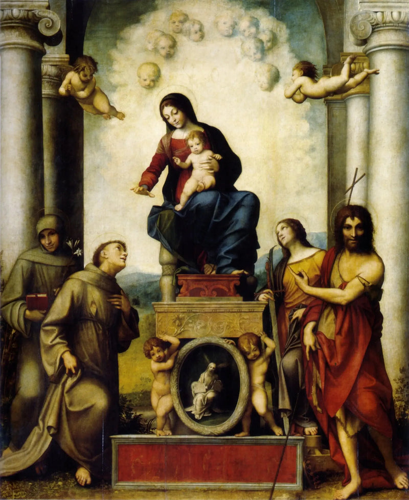 Madonna med barn och helige Franciskus - Antonio da Correggio