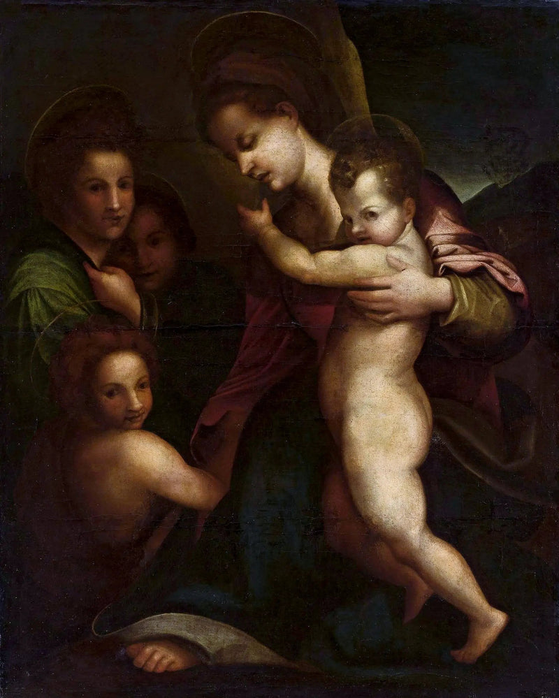 Madonna med barnet och helige Johannes Döparen - Andrea del Sarto