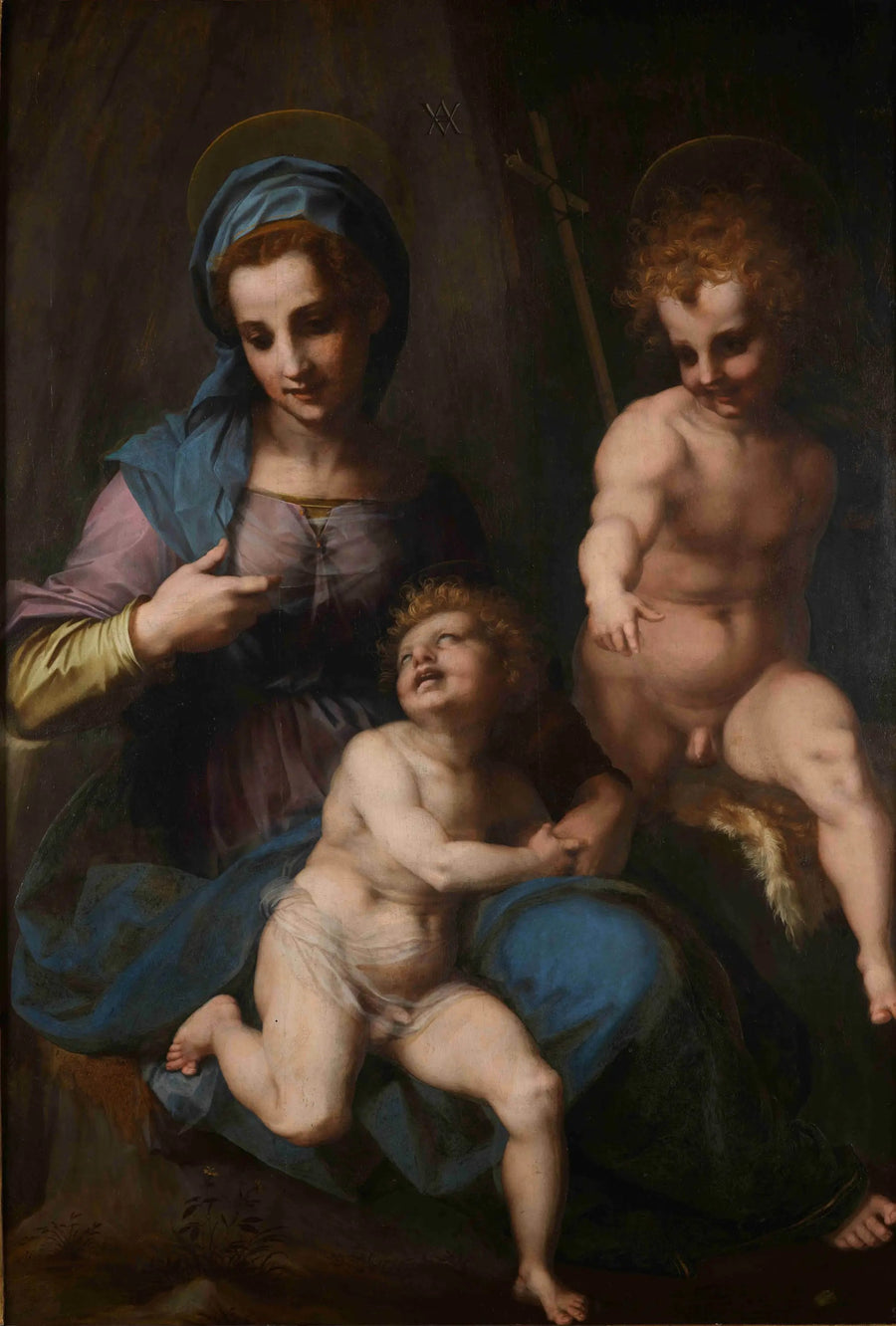 Madonna med barn och helige Johannes Döparen som barn - Andrea del Sarto