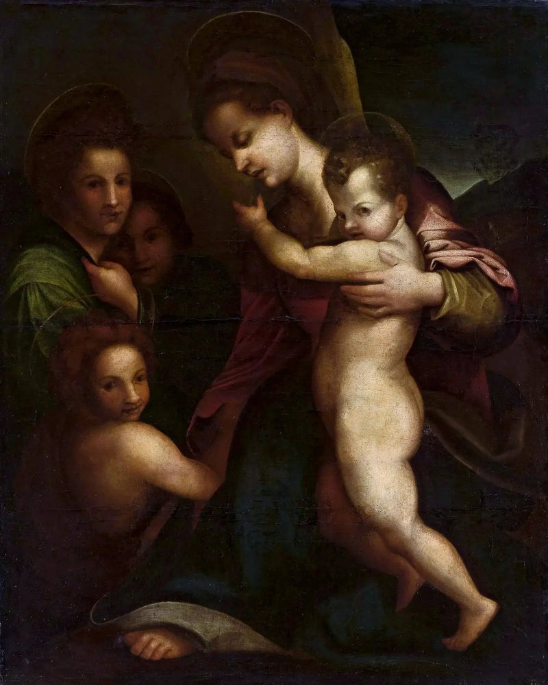 Madonna med barnet och helige Johannes Döparen - Andrea del Sarto