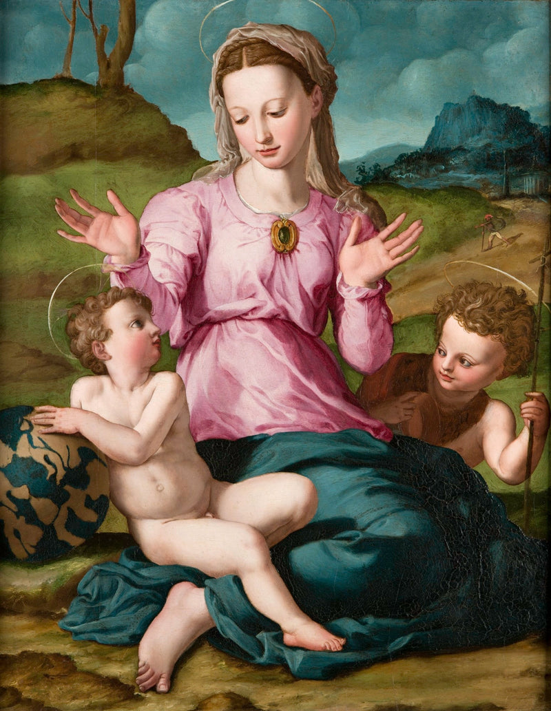 Jungfru med barnet och helige Johannes Döparen - Bronzino
