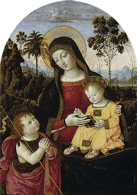 Madonna med barn och helige Johannes Döparen - Pinturicchio
