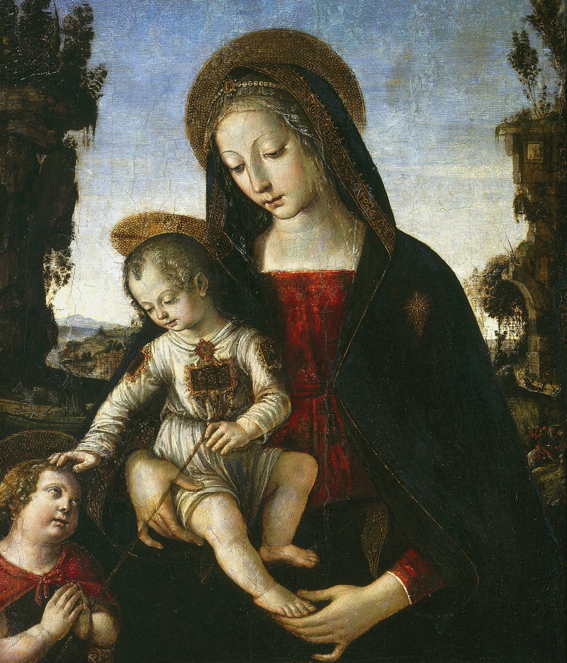 Madonna med barnet och Johannes Döparen - Pinturicchio