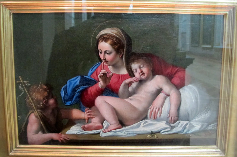 Jungfru med barnet med helige Johannes - Domenichino