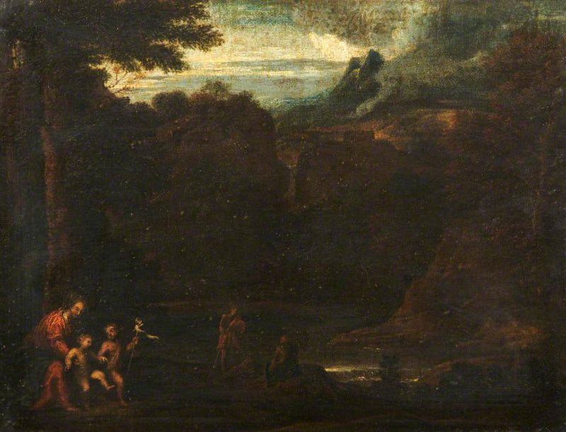 Jungfru med barnet med helige Johannes - Domenichino