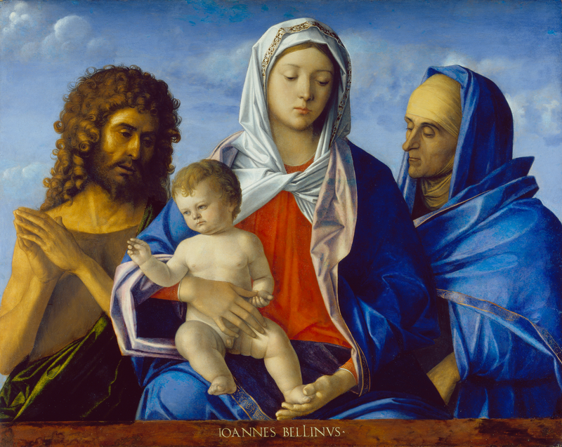 Jungfru med barnet med Johannes Döparen och Elisabeth - Giovanni Bellini