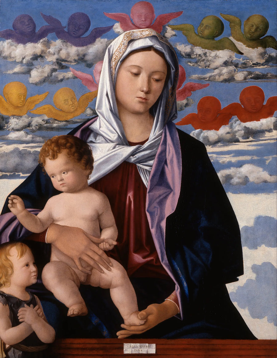 Madonna med barnet och Johannes Döparen - Giovanni Bellini