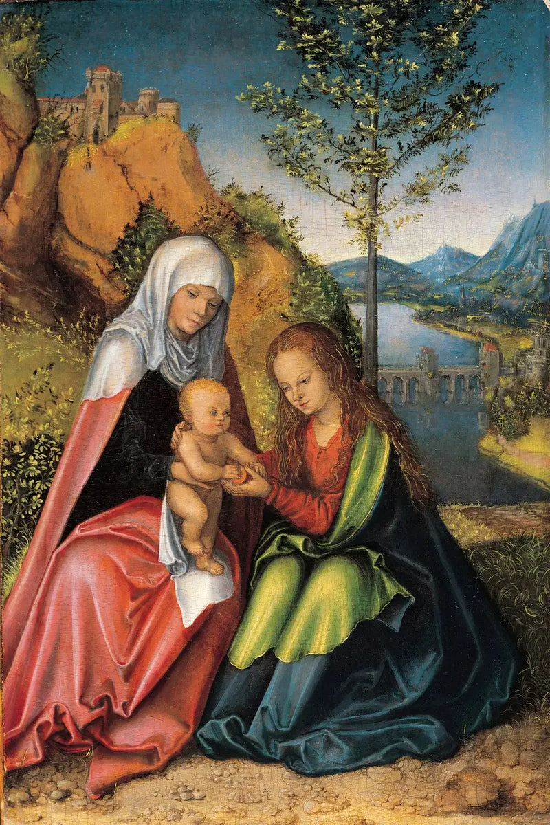 Madonna med barnet och heliga Anna - Lucas Cranach den äldre
