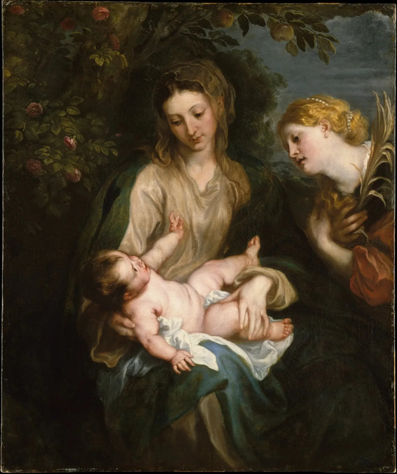 Jungfru med barnet med heliga Katarina av Alexandria - Antoine van Dyck