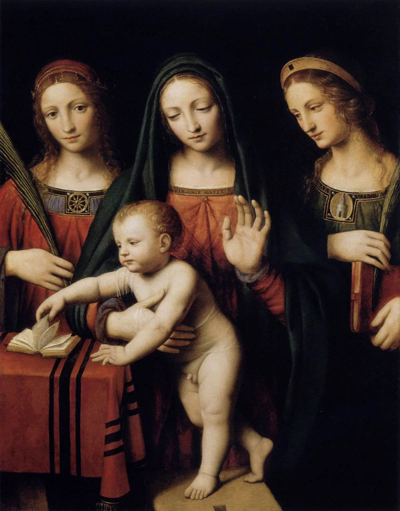 Madonna med barn med heliga Katarina av Alexandria och heliga Barbara - Bernardino Luini