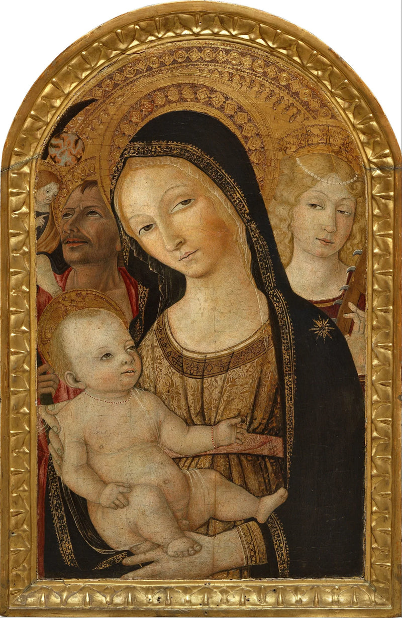 Madonna med barn med heliga Katarina av Alexandria och helige Christophorus - Matteo di Giovanni