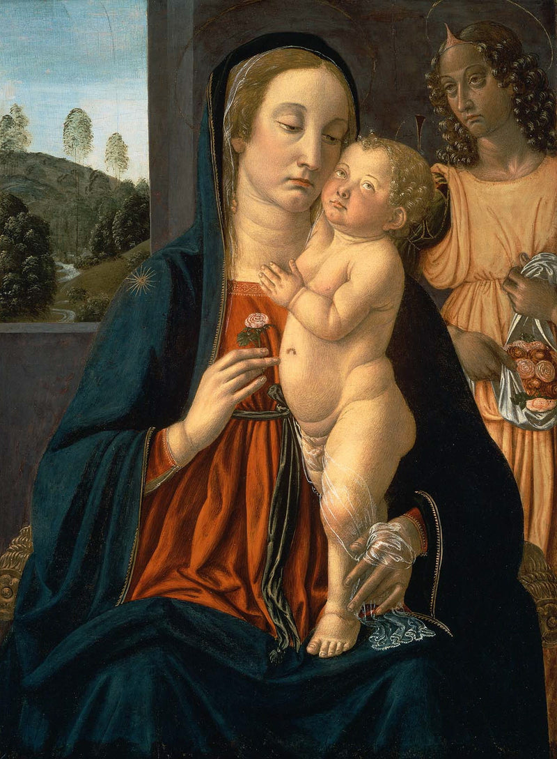 Jungfru med barnet och en ängel - Cosimo Rosselli