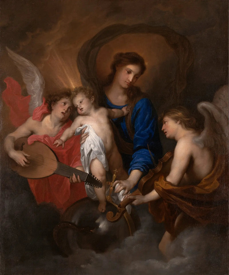 Jungfru med barnet och en musikerängel - Antoine van Dyck