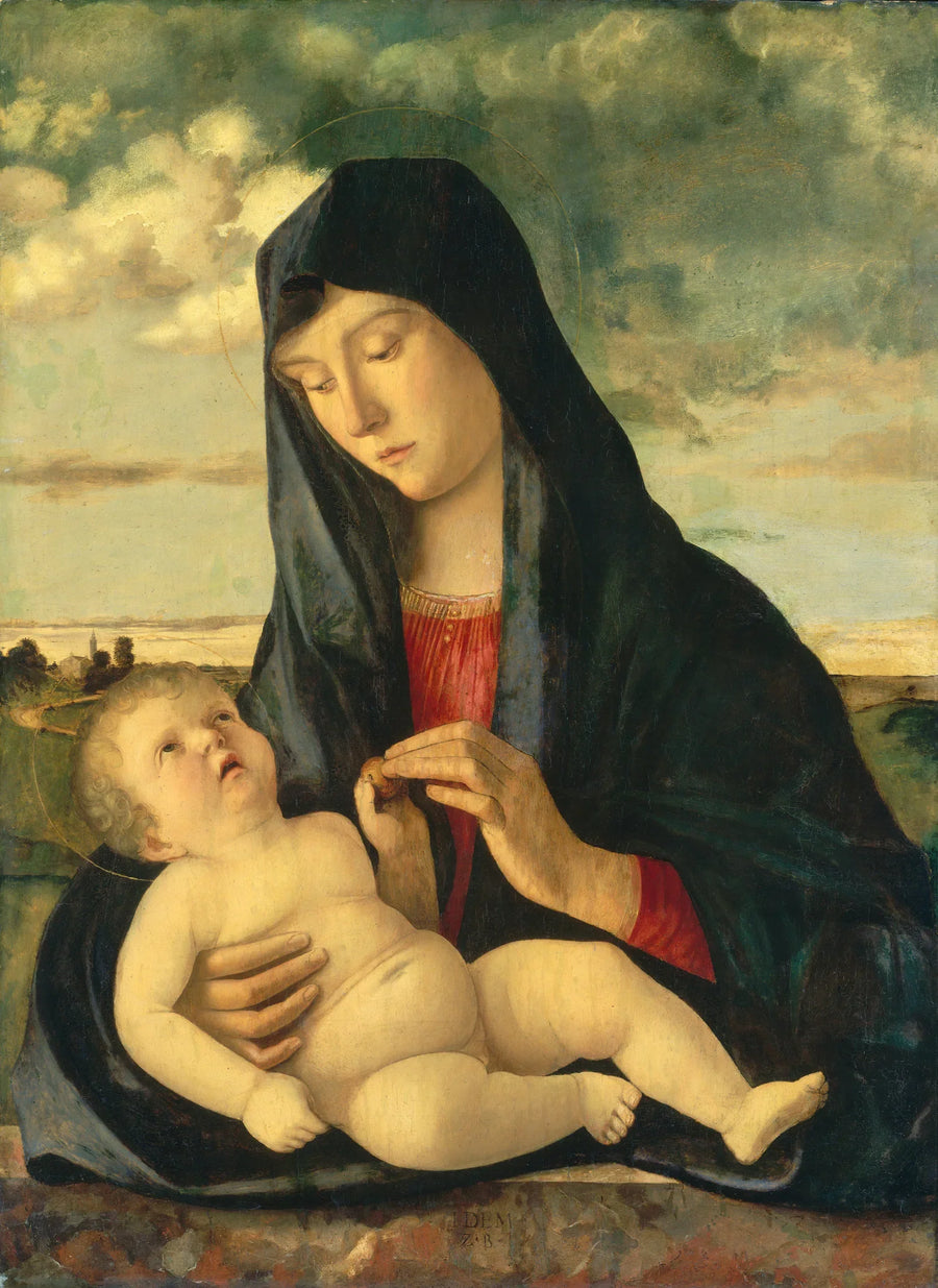 Madonna med barn i landskap - Giovanni Bellini