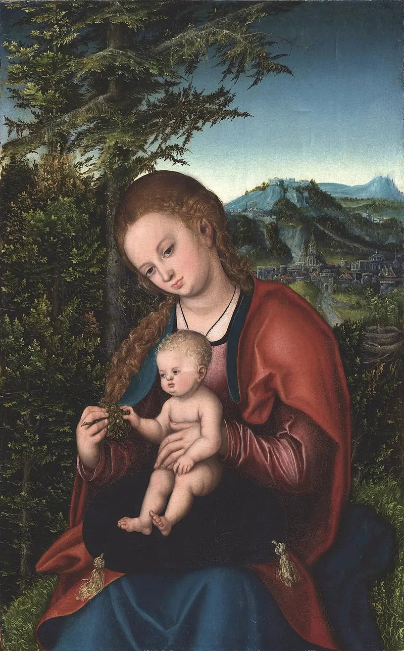 Jungfru med barnet i landskap - Lucas Cranach den äldre