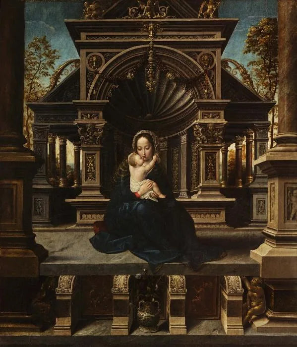 Madonna med barnet i majestät - Jan Gossaert