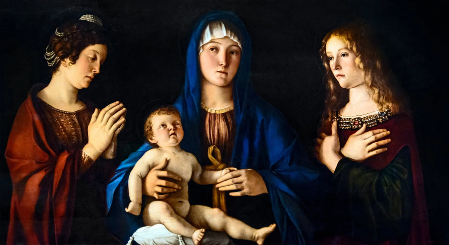 Jungfru med barnet mellan heliga Katarina och heliga Magdalena - Giovanni Bellini